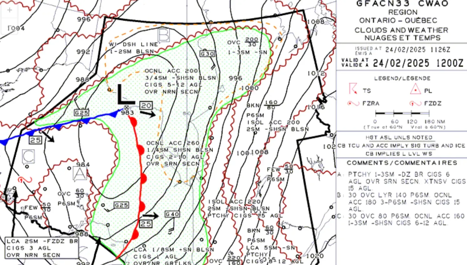 Graphical Forecast for Aviation Map